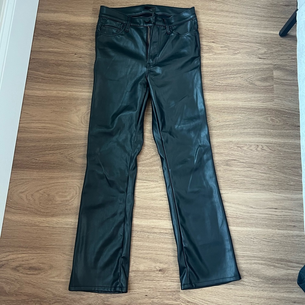 MOTHER leather ankle boot cut jeans size 26